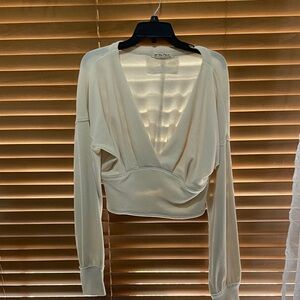 We The Free Cream V-Neck Blouse